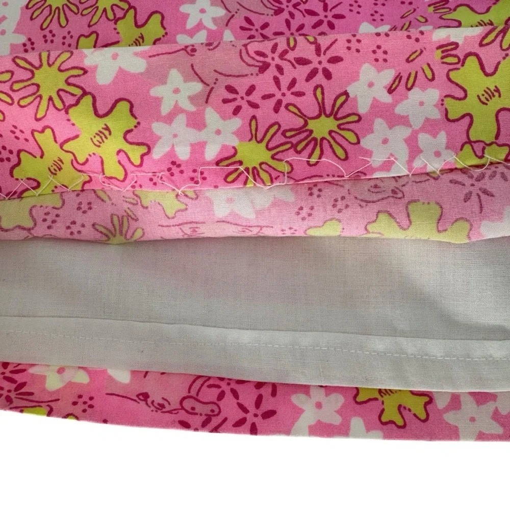 Vintage Lilly Pulitzer Happy‎ Hippo Floral Mini Pencil Skirt 6